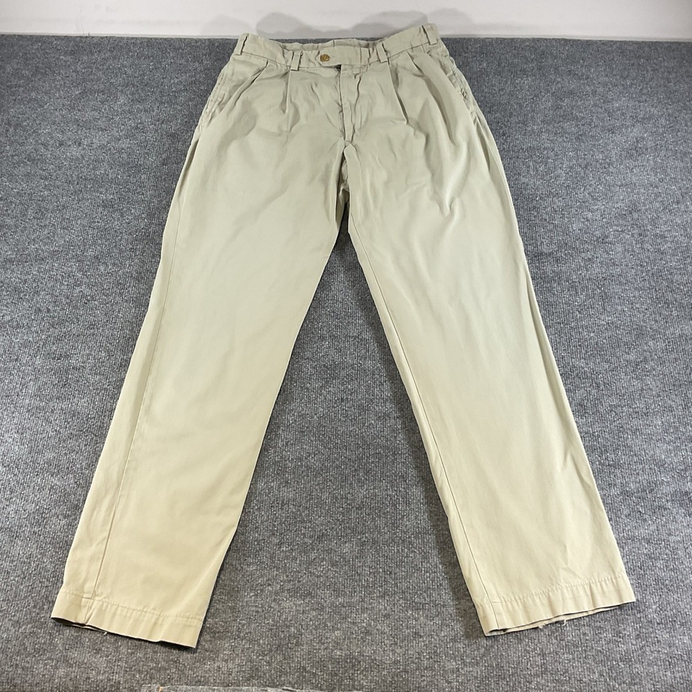Bills Khakis M2 Pants Mens 34x34 Made In USA Khaki Cotton Pleated Casual Chino